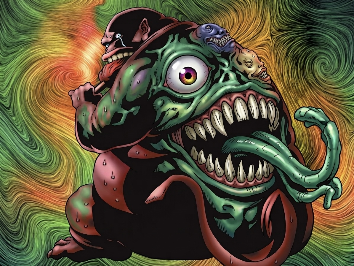 Green fiend creature playmat design
