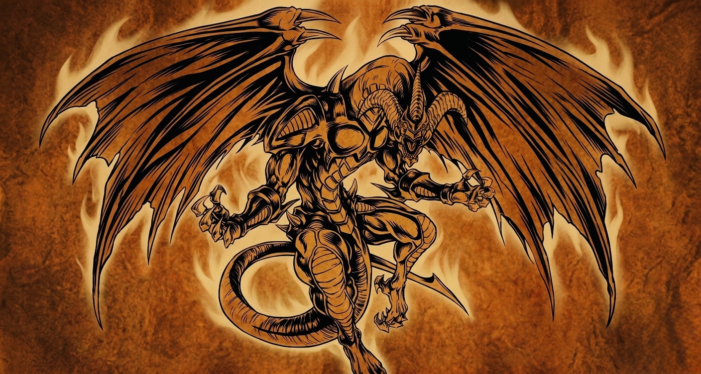 Bronze winged dragon playmat design on stone texture